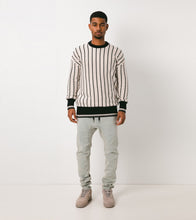 Load image into Gallery viewer, Pinstripe Chunk Crew Knit Shell/Black - Sale
